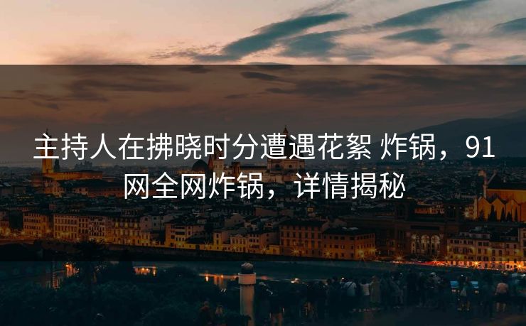 主持人在拂晓时分遭遇花絮 炸锅，91网全网炸锅，详情揭秘